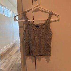 Brandy Melville Gray Ribbed Tank Top